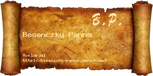 Besenczky Panna névjegykártya